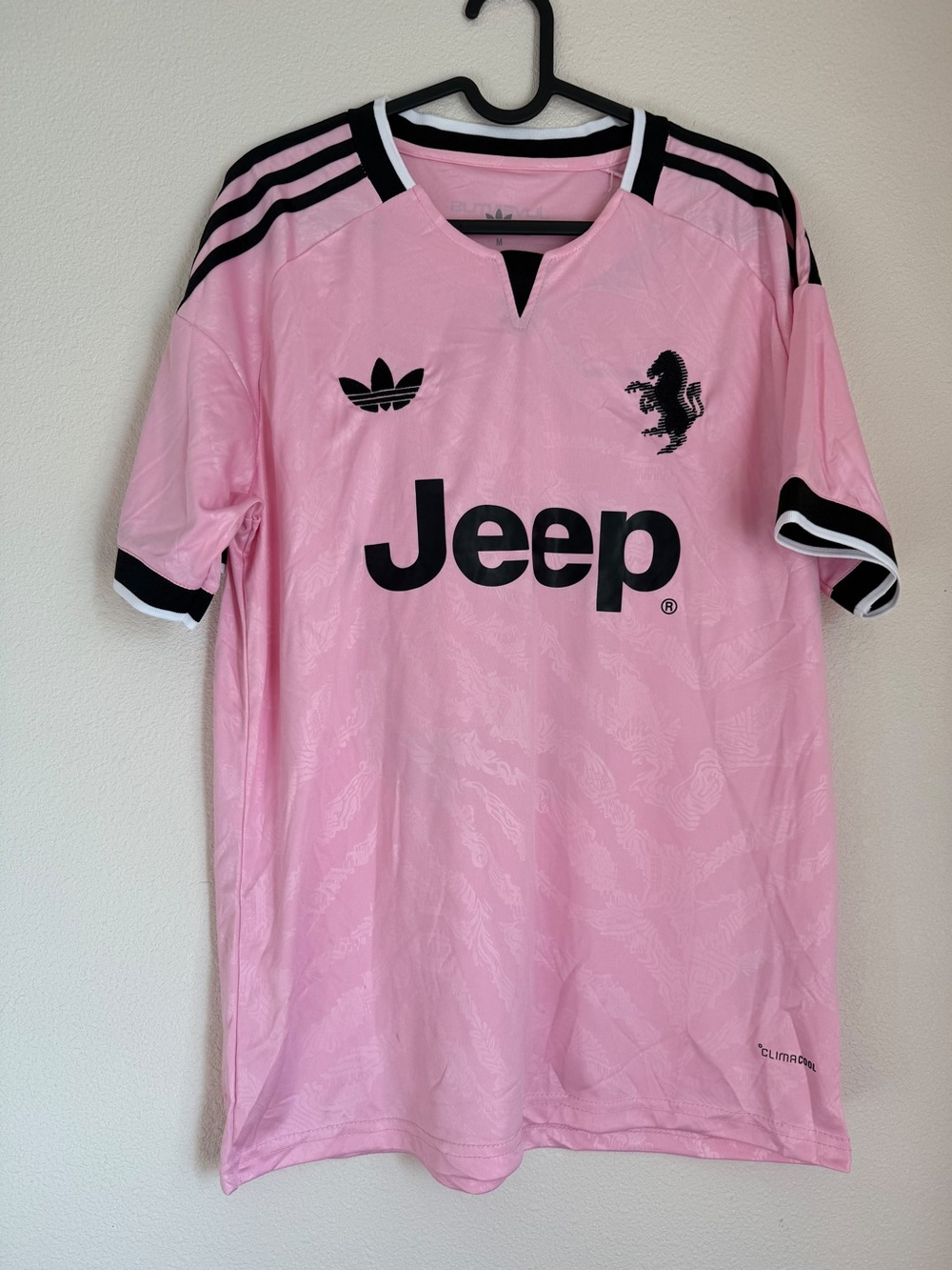 adidas Men’s Pink Football Jersey with Black Accents